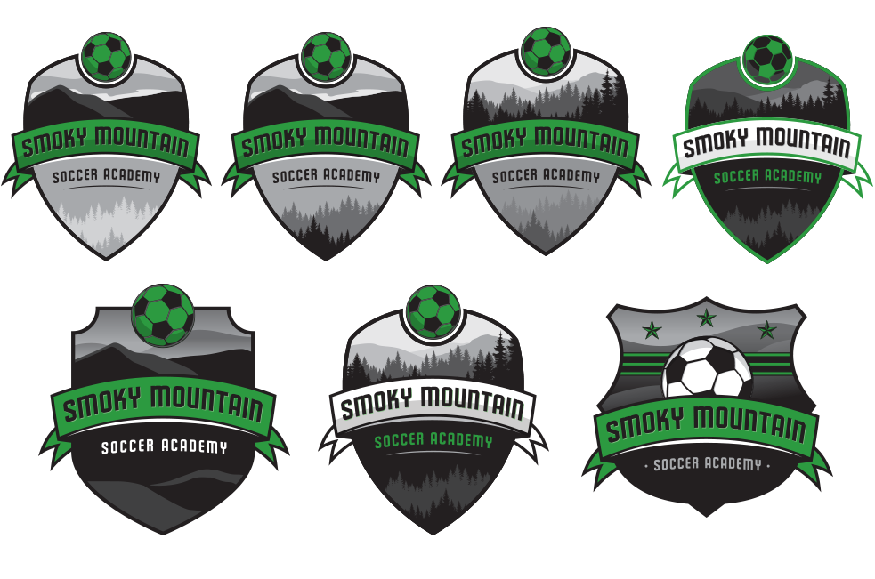 smoky mountain soccer academy crest deisgns