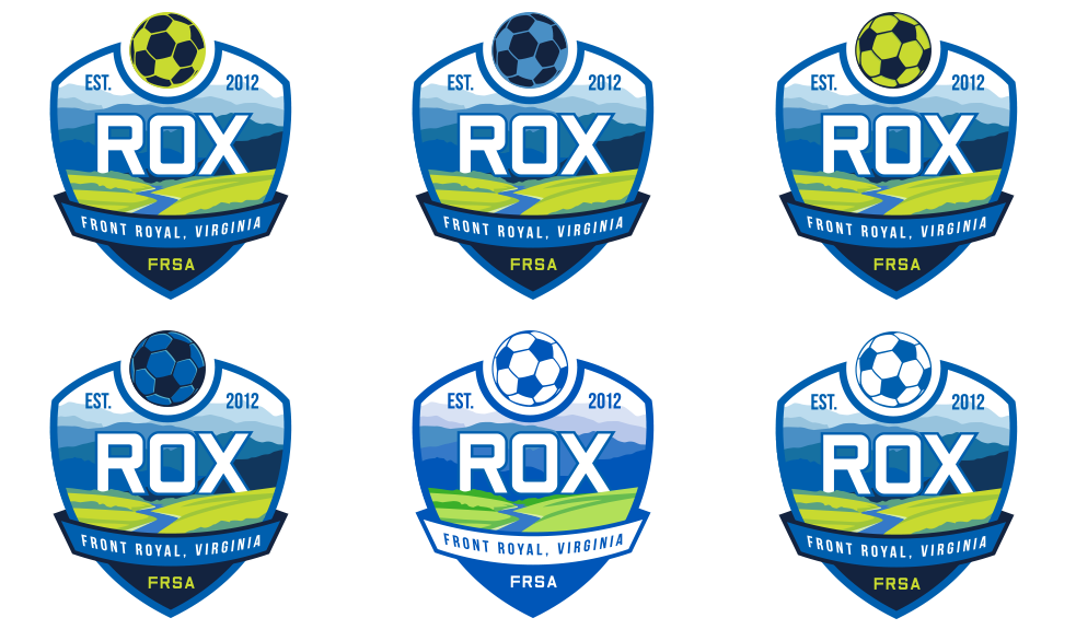 rox travel soccer team logo design options